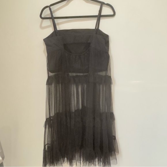 Maeve Anthropologie Mesh Whimsygoth Tiered Fairy Black Dress Size Medium K62 - Picture 8 of 16